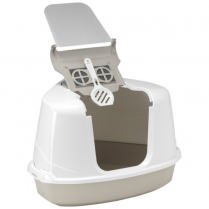 MOD FLIP Cat Corner Hood Litter Pan Warm Grey C250-0330 (6)