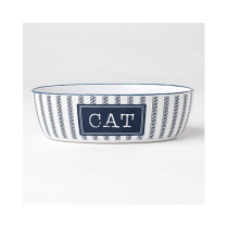 PETRAGEOUS Country Blue Cat 7" Bowl White/Navy 2 cups