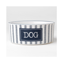 PETRAGEOUS Country Blue Dog 7" Bowl White/Navy 3.5 cups