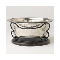 PETRAGEOUS Samoa Fluted Bowl w/Wood Stand 2 Quart