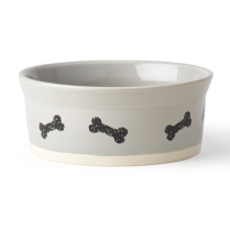 PETRAGEOUS Classy Bones 5" Bowl Gray/Natural 1.5 cups