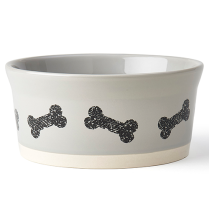 PETRAGEOUS Classy Bones 7" Bowl Gray/Natural 4.5 cups