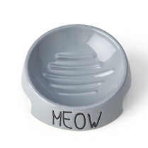 PETRAGEOUS Meow Cat 5" Inverted Bowl Gray 6oz