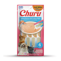 INA Churu Puree Salmon w/Sclp Flavor 4pk CARTON 6x2oz (8)