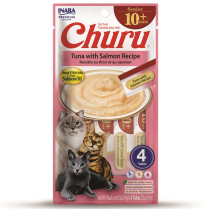 INA Churu Senior 10+ Tuna w/ Salmon 4pk CARTON 6x2oz (8)