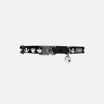 DEKI CloeCluzo CC6023 Cat Collar Reflect BLK w/ Crowns