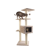DEKI CloeCluzo CC7037 Cat Tree Casablanca 16"x16"x43" BRN