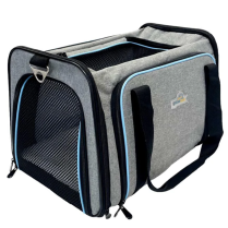 DEKI Pawtek PT3039 Expandable Pet Carrier 18"x12"x12" GRY/BK