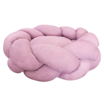 DEKI Gooeez GZ1046 Round Braided Suede Pet Bed 24x24" PINK