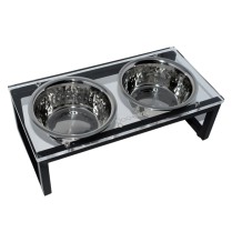 DEKI Gooeez GZ1056 Double Bowl Feeder Acrylic & Iron LG