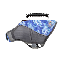 DEKI Gooeez GZ1057 Lifejacket for Dogs Blue Leaf/GRY MD