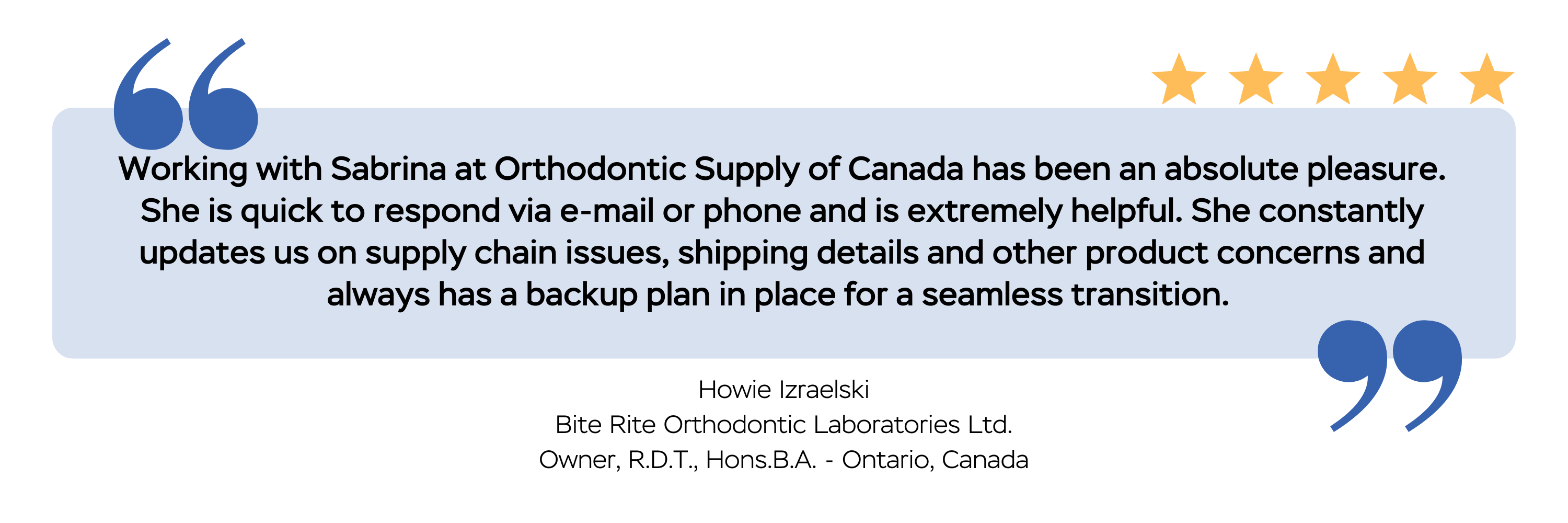 Customer Testimonial 