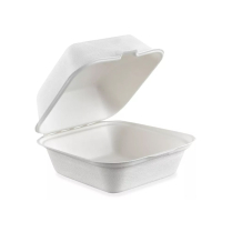 Bio Sugarcane Bagasse Clamshell Container 6x6x3" 400/cs