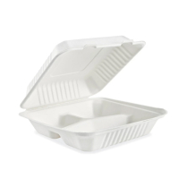 Bio Sugarcane Bagasse 3-Compartment Container 8x8x3" 200/cs