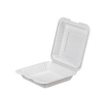 PP White Hinged Container with vent 8x8x2.7'' 150pcs/cs