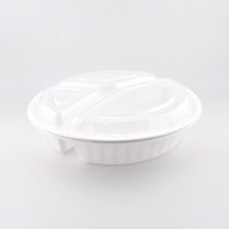 LRR 48oz 3-Comp White Round Container 150set/cs