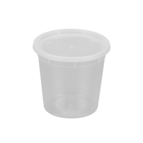24oz Semi-Clear Plastic Container with vent Lids 250sets/cs