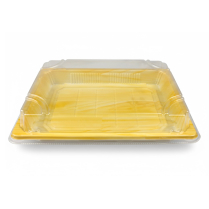 Wood Colour PET Sushi Tray (1111) 260*190*20mm 200sets/cs