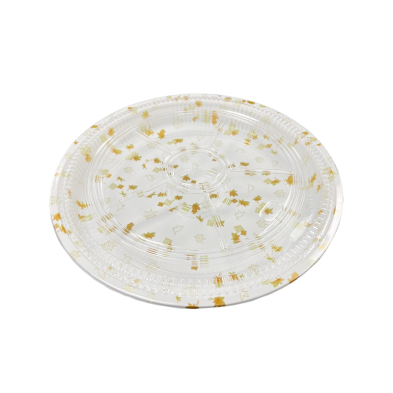 White Round Maple Leaf Plastic Sushi Party Tray
