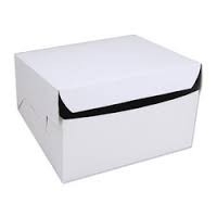 10x10x2.5" White Cake Box 100/pk