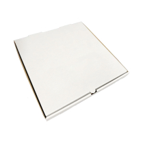 14" E Flute Pizza Box White/Brown 100/pk