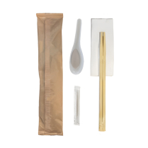 9" Chopstick, CSpoon, Toothpick,1ply Napkin Pack 500/cs