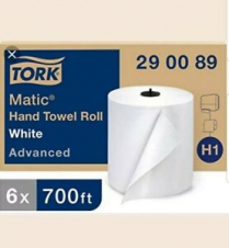 290089 Tork Matic 8" White Roll Towel 700' x6rolls/cs