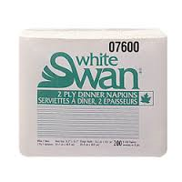 Swan 2ply 8F 16x17" White Dinner Napkin 2400/cs