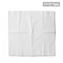 GreentoGo 2ply 8F 17x17" White Dinner Napkin 2400/cs