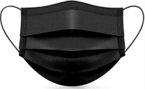 3ply Black Ear Loop Disposable Protective Face Mask 50/box