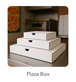 Pizza Boxes: Sturdy and insulated to keep your pizzas hot and fresh during transport.
