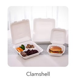 Hinged Clamshell Sugarcane Containers: Designed for convenience and durability, these containers securely hold a variety of hot and cold foods. Their sturdy construction ensures leak resistance, making them ideal for takeout and delivery services.