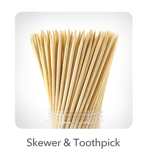 Skewers & Toothpicks: Perfect for appetizers, cocktails, and garnishes, our skewers and toothpicks are made from bamboo and wood. These products are biodegradable and compostable, offering an eco-friendly choice for food presentation and service. They come in various lengths and designs, including knotted and paddle handles, to add a touch of elegance to your offerings.