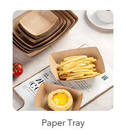 Paper Trays: Crafted from sturdy paperboard, our paper trays are perfect for serving a variety of foods, from appetizers to main courses. They are lightweight, easy to handle, and can be customized with prints to enhance brand recognition.