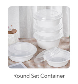 Round Set Plastic Food Containers: Designed for soups, stews, and other liquid-based foods, their round shape ensures easy stirring and consumption.