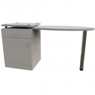  Oval Left Hand Table with 1 Door & Drawer Pedestal