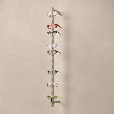 locking sunglass display, locking eyeglasses rod, optical space design