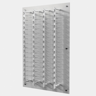 optical space design, optical frame displays, eyewear displays, frame displays, optical frame displays, alumina rods, locking frame rods, locking sunglass display