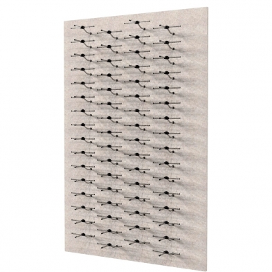 optical space design, flight shuttle, frame holders, wall eyewear panel with flight