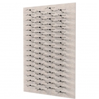 optical space design, flight shuttle, frame holders, wall eyewear panel with flight