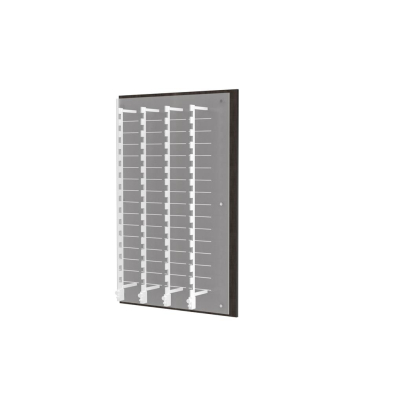 wall eyewear display, frame display, optical frame display, glasses display, glasses on wall