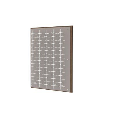 wall eyewear display, frame display, optical frame display, glasses display, glasses on wall