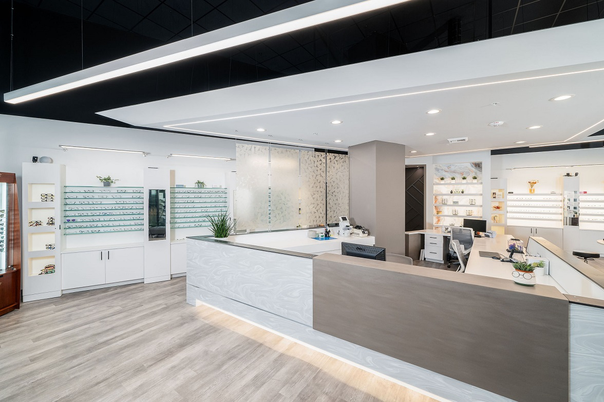 ennco design services, optical space design, optometry office, optical retail space