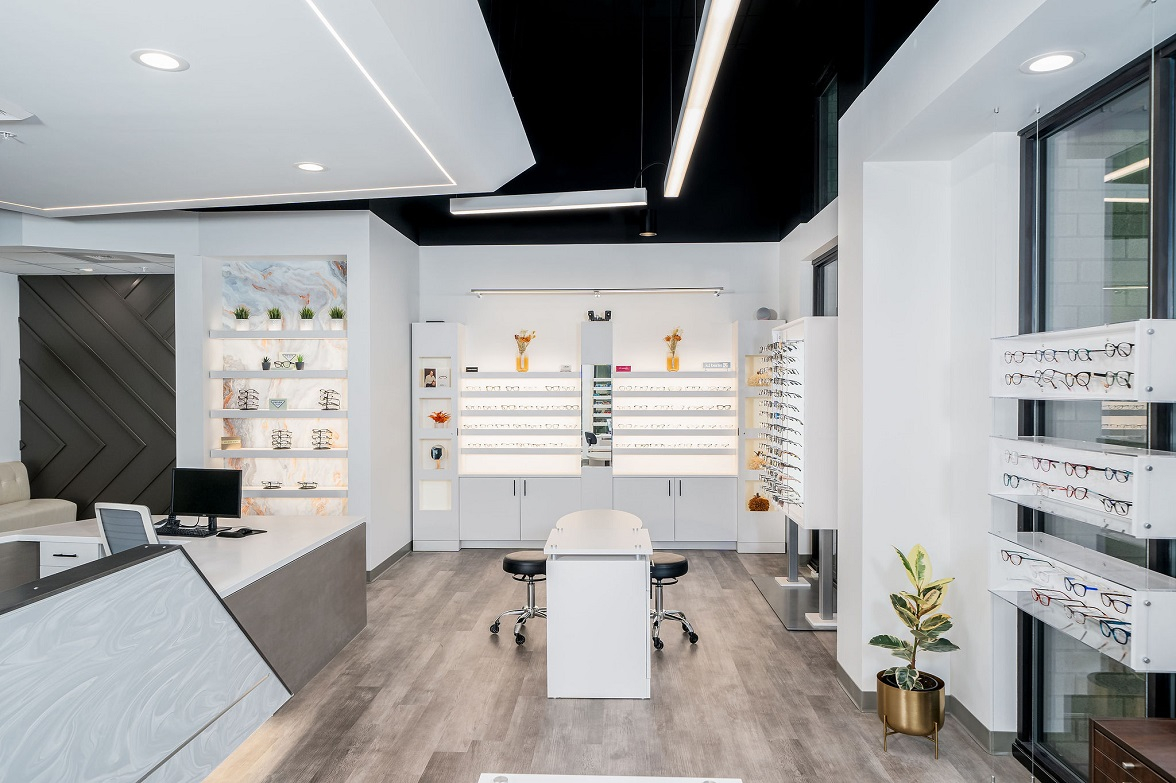 ennco design services, optical space design, optometry office, optical retail space