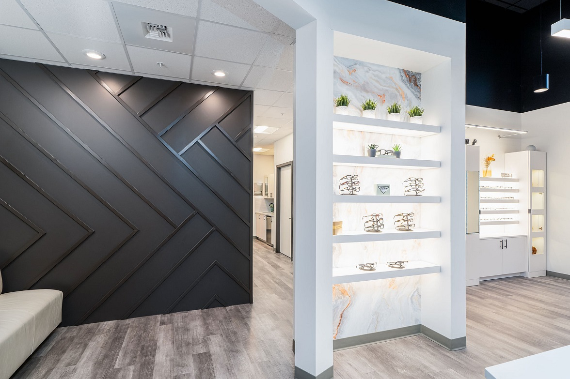 ennco design services, optical space design, optometry office, optical retail space