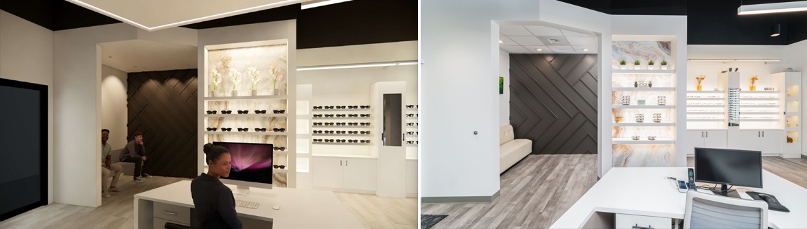 optical space design, high end optical store design, sunglass retail design, eyewear display