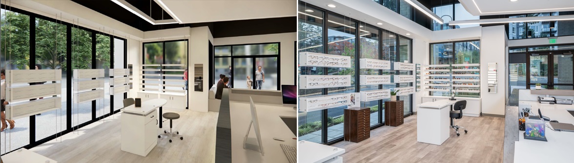 optical space design, high end optical store design, sunglass retail design, eyewear display