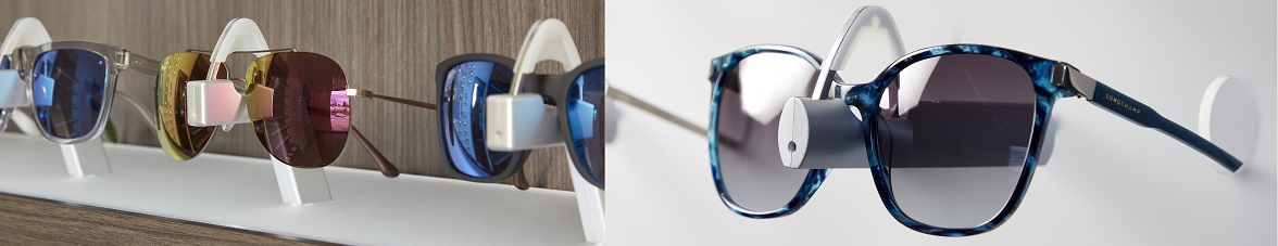 locking frame display, secure sunglass inventory, retail locking display, eyewear locking peg