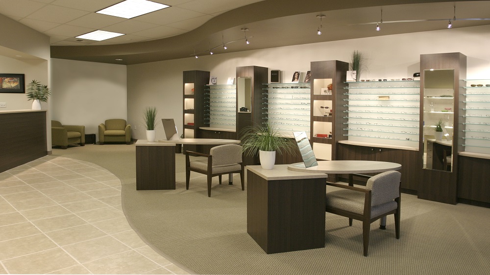 eyeglass frame displays, eyewear frame displays, eyewear frame boards, eyeglass displays, optical frame displays, optical frame boards, optometric architectural design