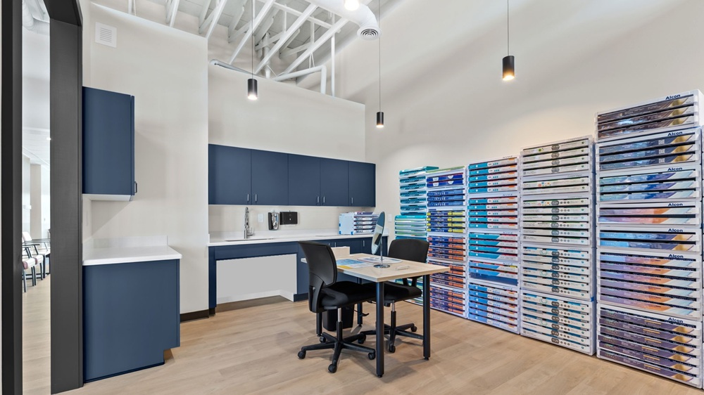 custom cabinetry, optical space casework, eyewear cabinets